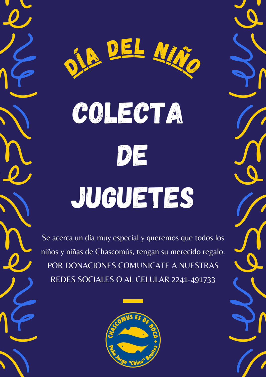 Flyer de la colecta de juguetes